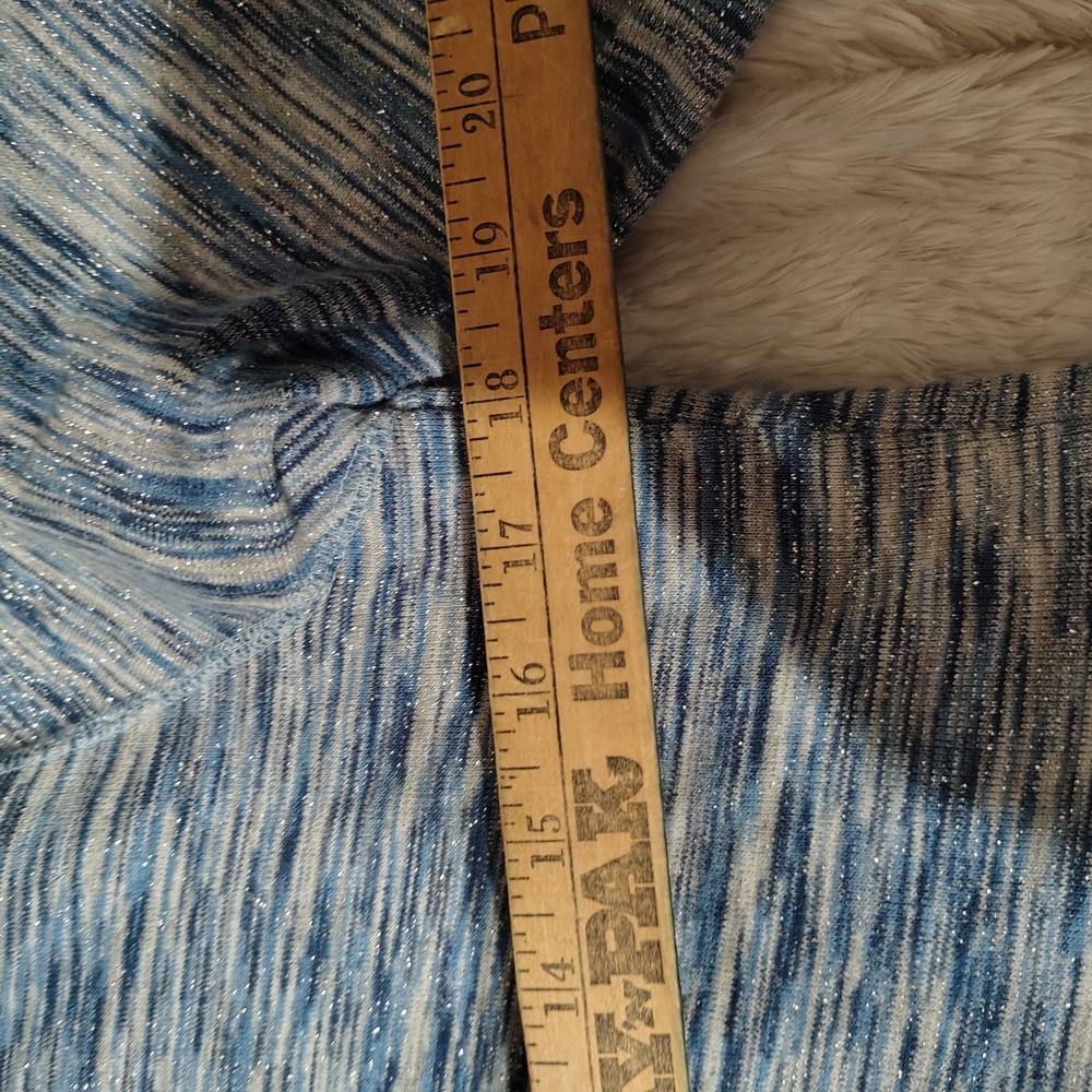 Vintage Y2K 90s Free People Blue Sparkle Striped Space Dye Zip-Up Hoodie/SZ XL - Picture 10 of 16